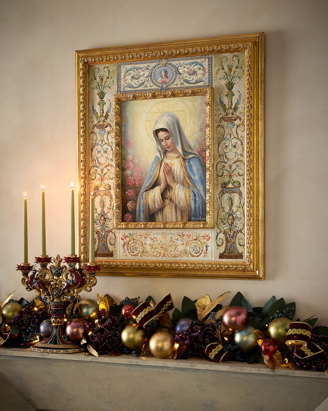 The Virgin Mary Oil Painting with Square Frame